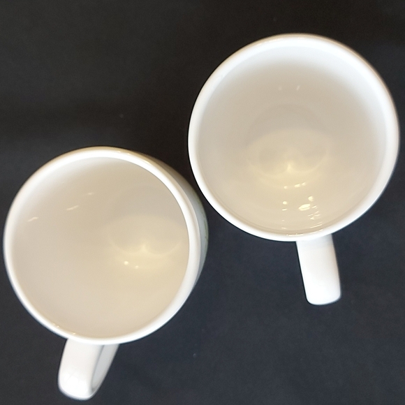 Vintage Second Cup Tea Cups white with green floral print-Set of 2 - Picture 4 of 4